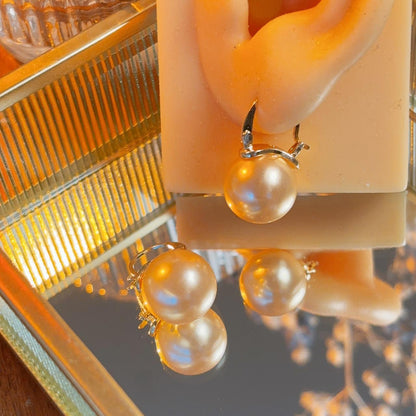 Posecco Pink golden pearl hoop earring