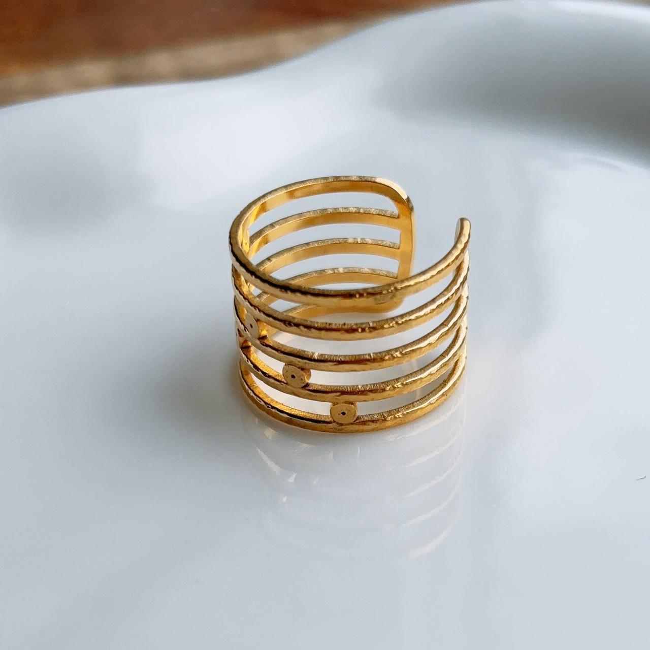 Vel multi layer gold open ring