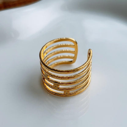 Vel multi layer gold open ring