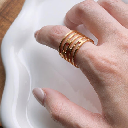 Vel multi layer gold open ring