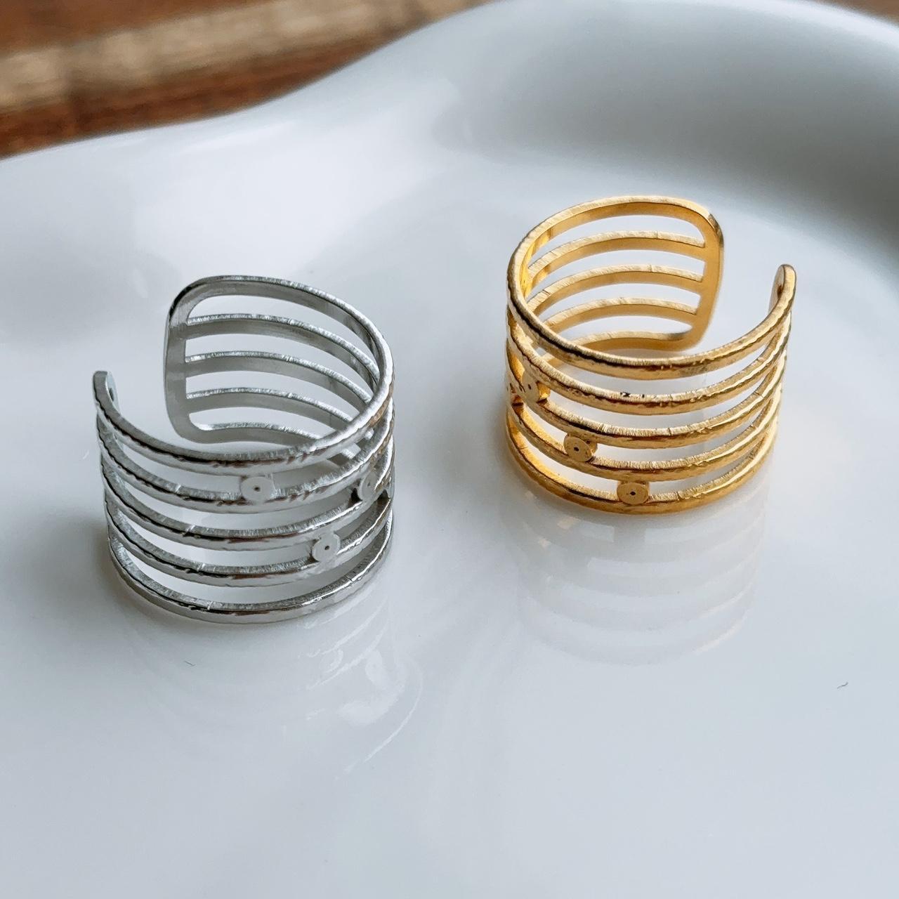 Vel multi layer gold open ring