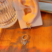 Wonderlust Colorful Gemstone Butterfly Dainty Huggie Earrings