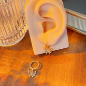 Wonderlust Colorful Gemstone Butterfly Dainty Huggie Earrings