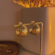 Luna Gold Hammered Teardrop Stud Earrings