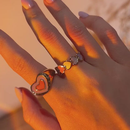 Pop of hearts rings set