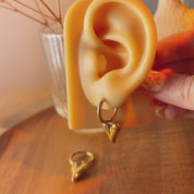 Valentine Heart Hoop Gold Earrings