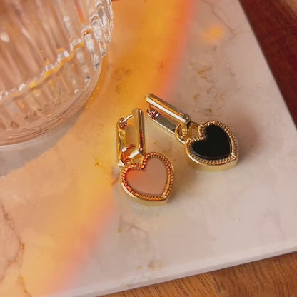 Claudia heart hoop gold earrings