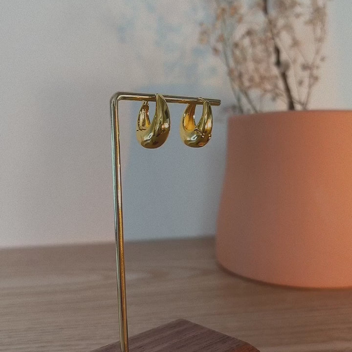 Lola Golden Crescent Hoop Earring