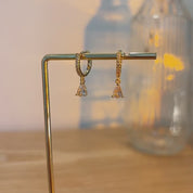 Teardrop Dainty Crystal Clear Huggie Earrings